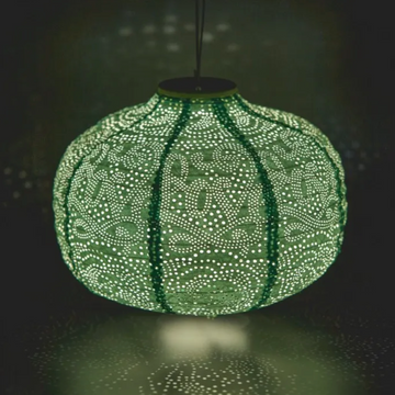 OUTDOOR SOLAR LANTERN PUMPKIN | TEAL
