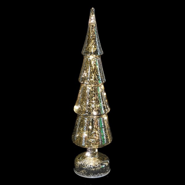 XLARGE LIT SILVER GLASS CHRISTMAS TREE