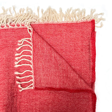 FINE WOOL THROW WITH TASSELS | TOMATO RED