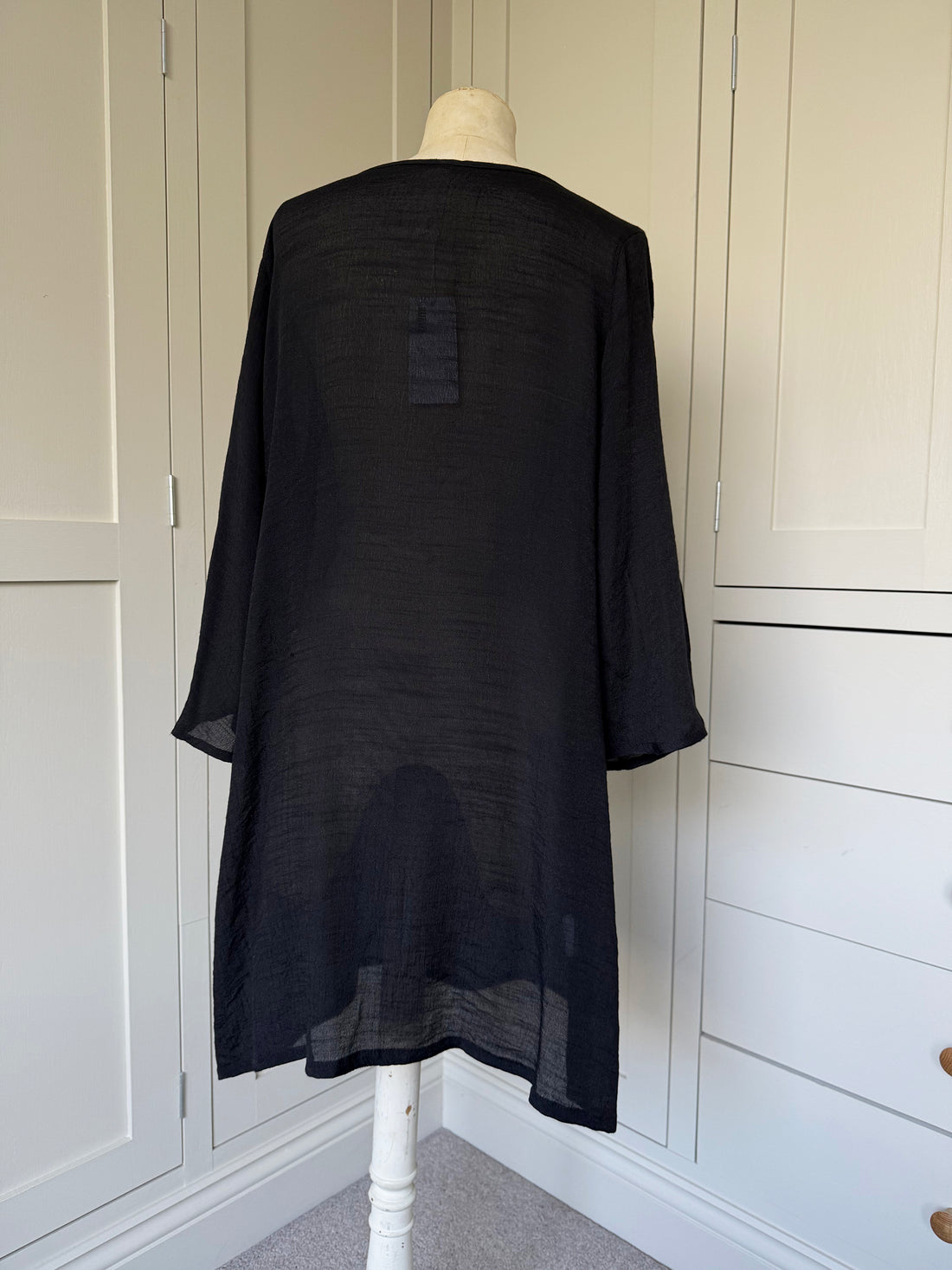 BAMBOO & COTTON TUNIC DRESS | BLACK