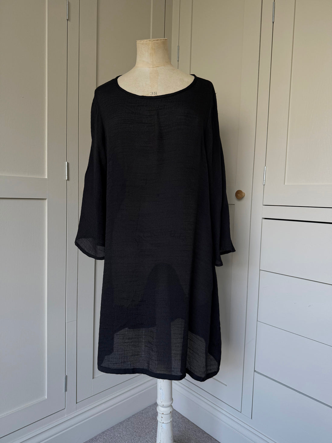 BAMBOO & COTTON TUNIC DRESS | BLACK