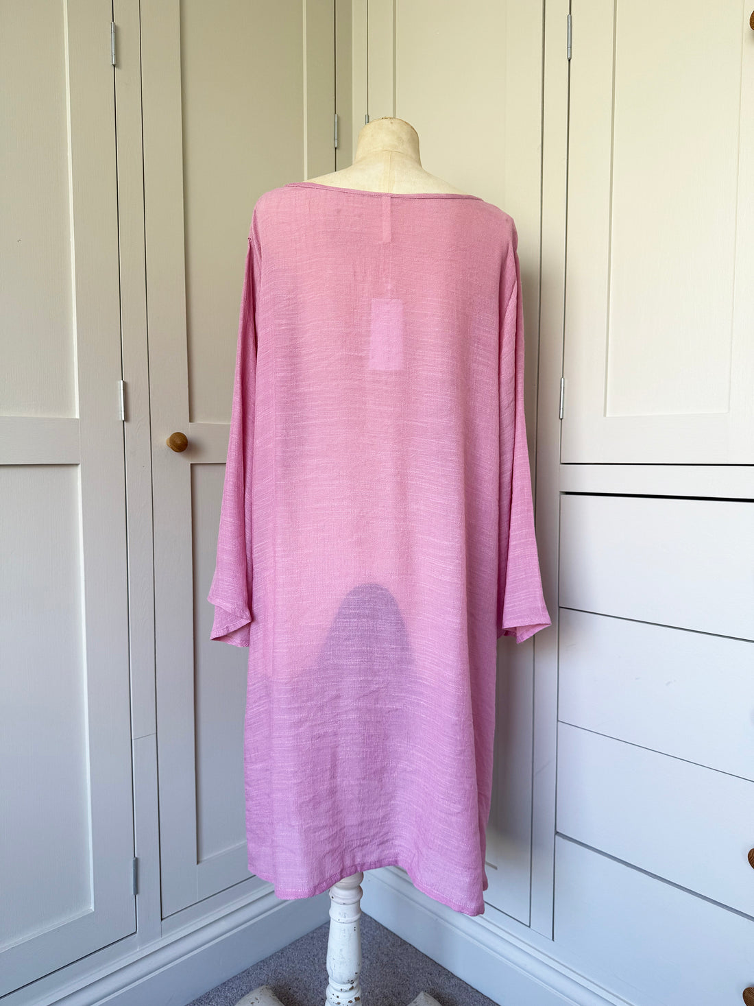 BAMBOO & COTTON TUNIC DRESS | DUSKY PINK