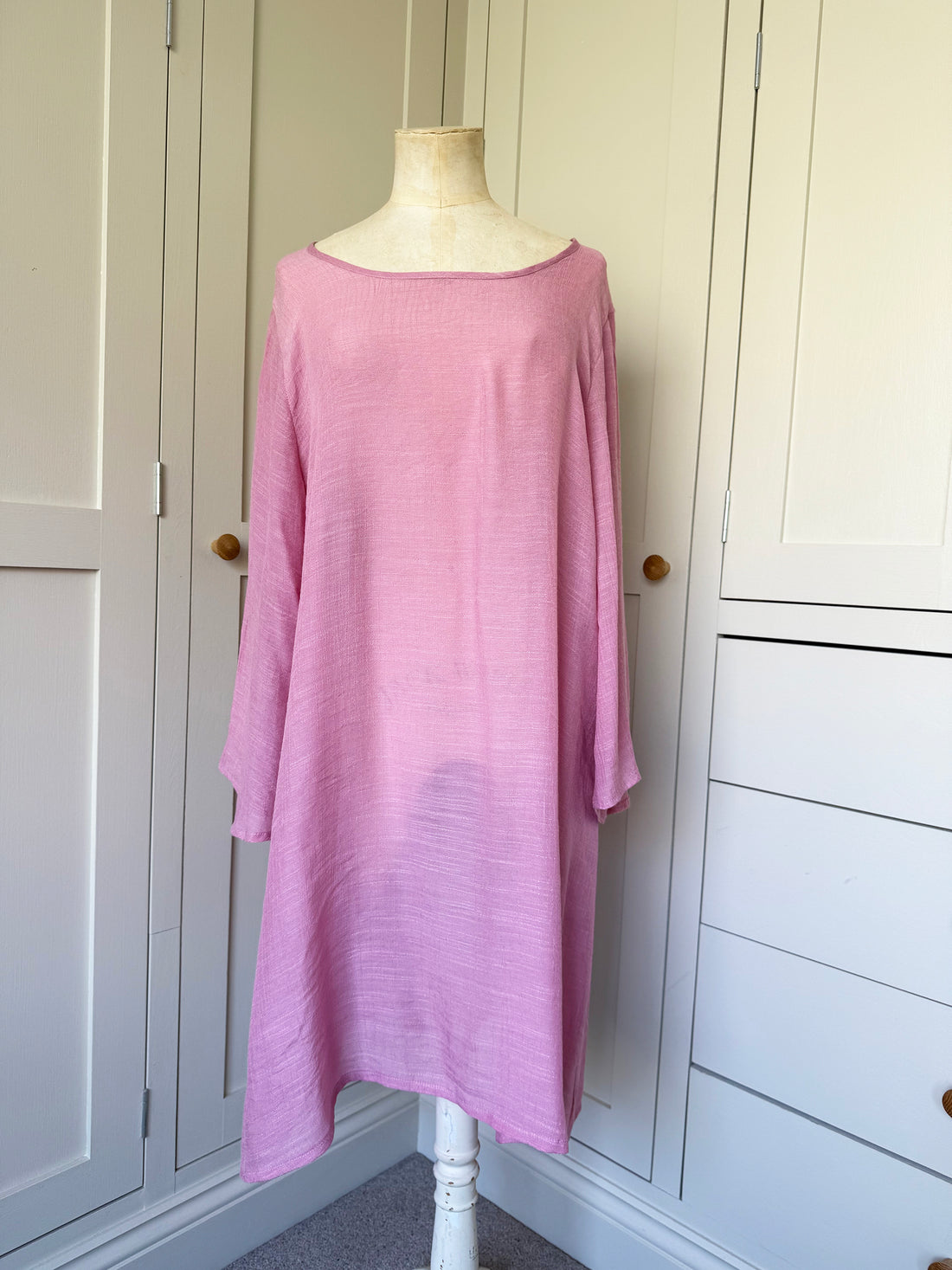 BAMBOO & COTTON TUNIC DRESS | DUSKY PINK