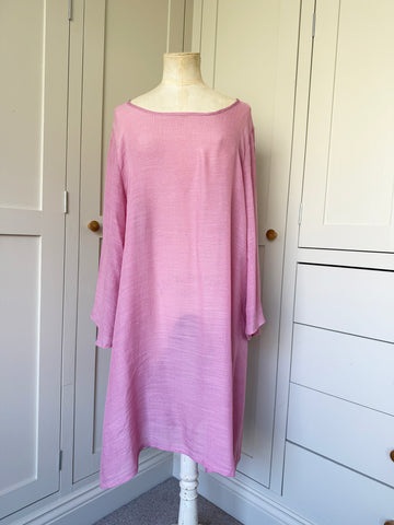 BAMBOO & COTTON TUNIC DRESS | DUSKY PINK
