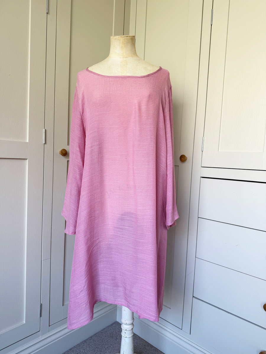 BAMBOO & COTTON TUNIC DRESS | DUSKY PINK