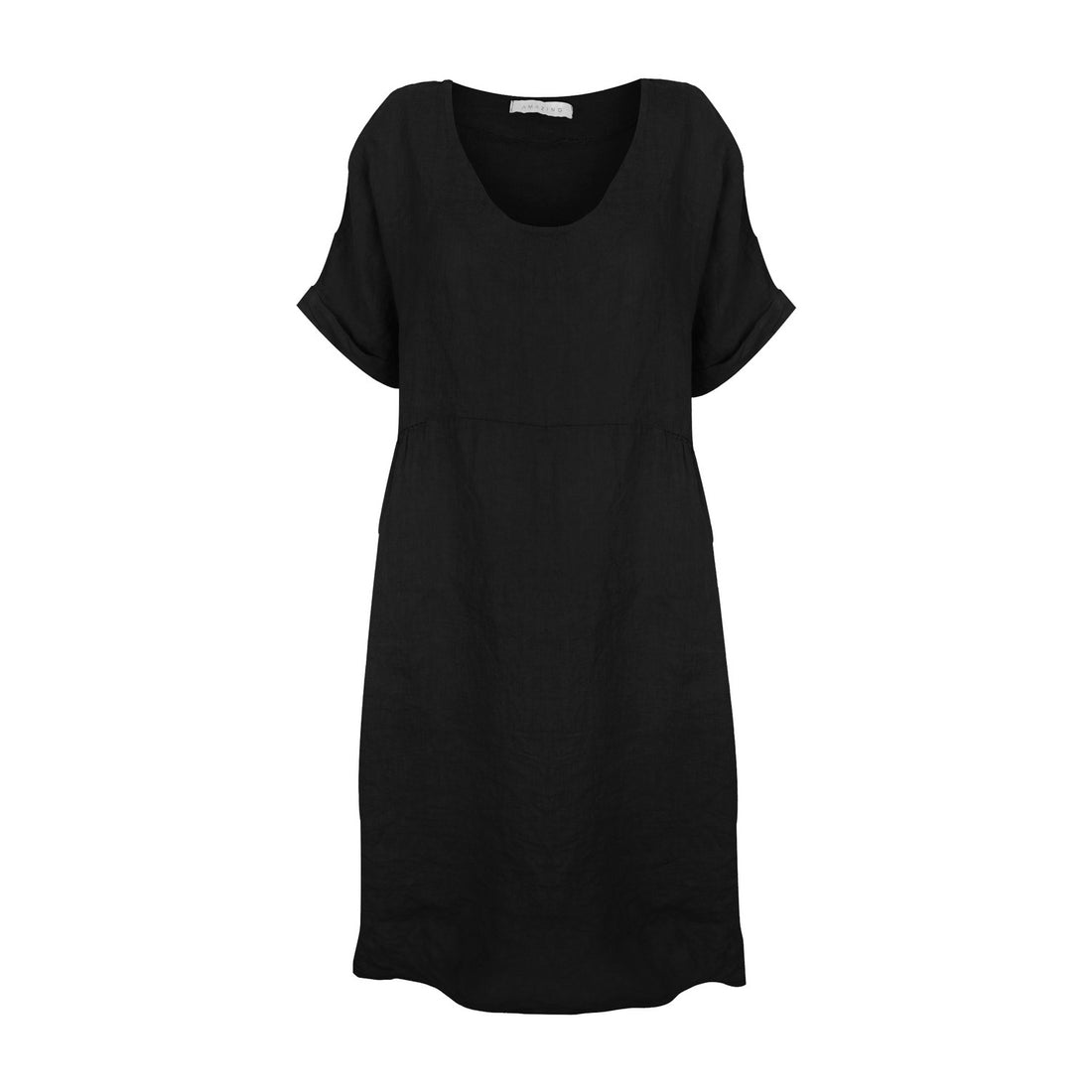 TESA SHORT LINEN DRESS | BLACK