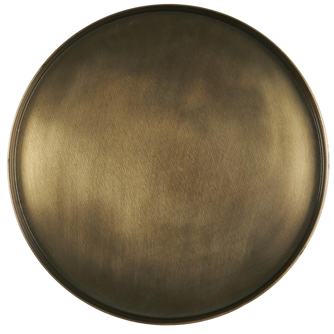 ANTIQUE BRASS CANDLE TRAY WITH EDGE |  22cm