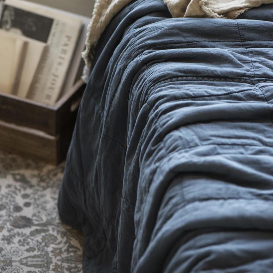 VINTAGE STYLE DOUBLE QUILT | HISTORIC BLUE