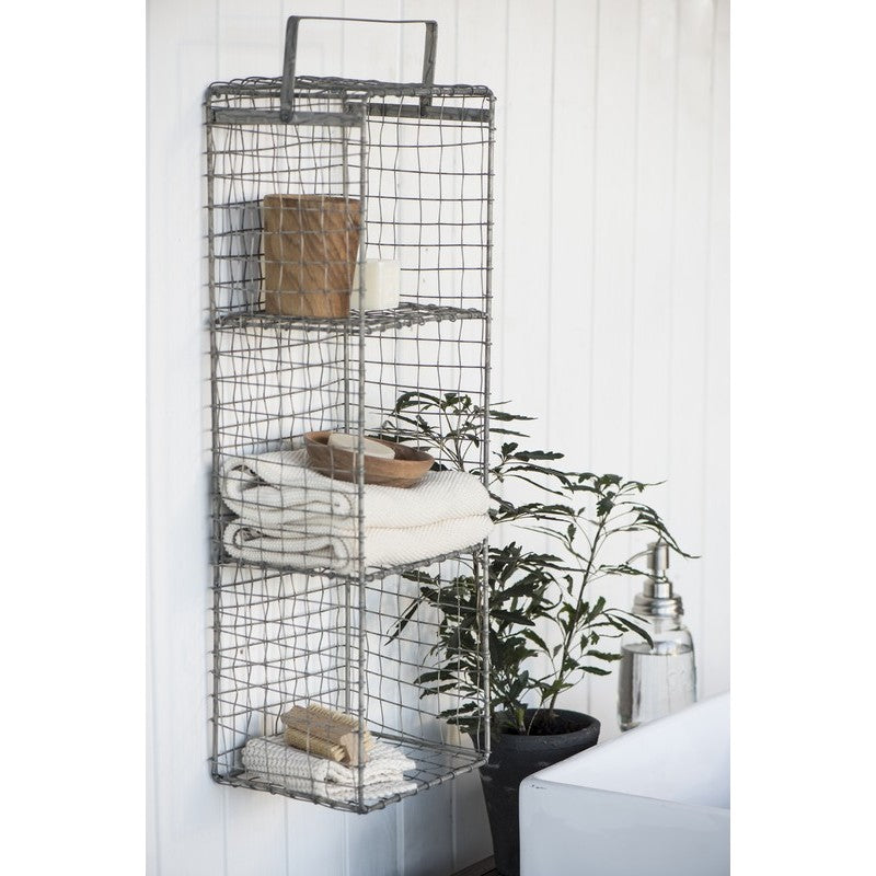 METAL WIRE RACK WITH TWO SHELVES