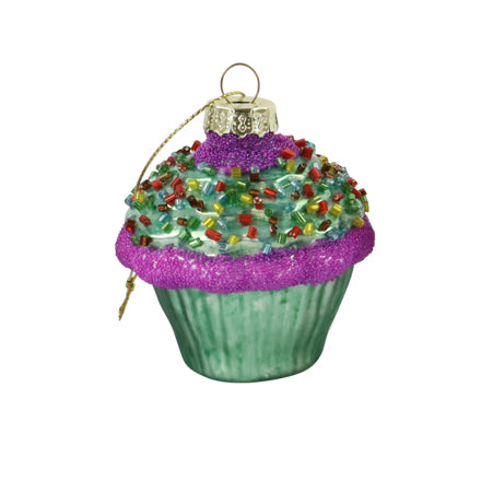 CUPCAKE GLASS BAUBLE