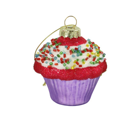 CUPCAKE GLASS BAUBLE