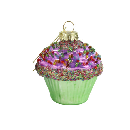 CUPCAKE GLASS BAUBLE