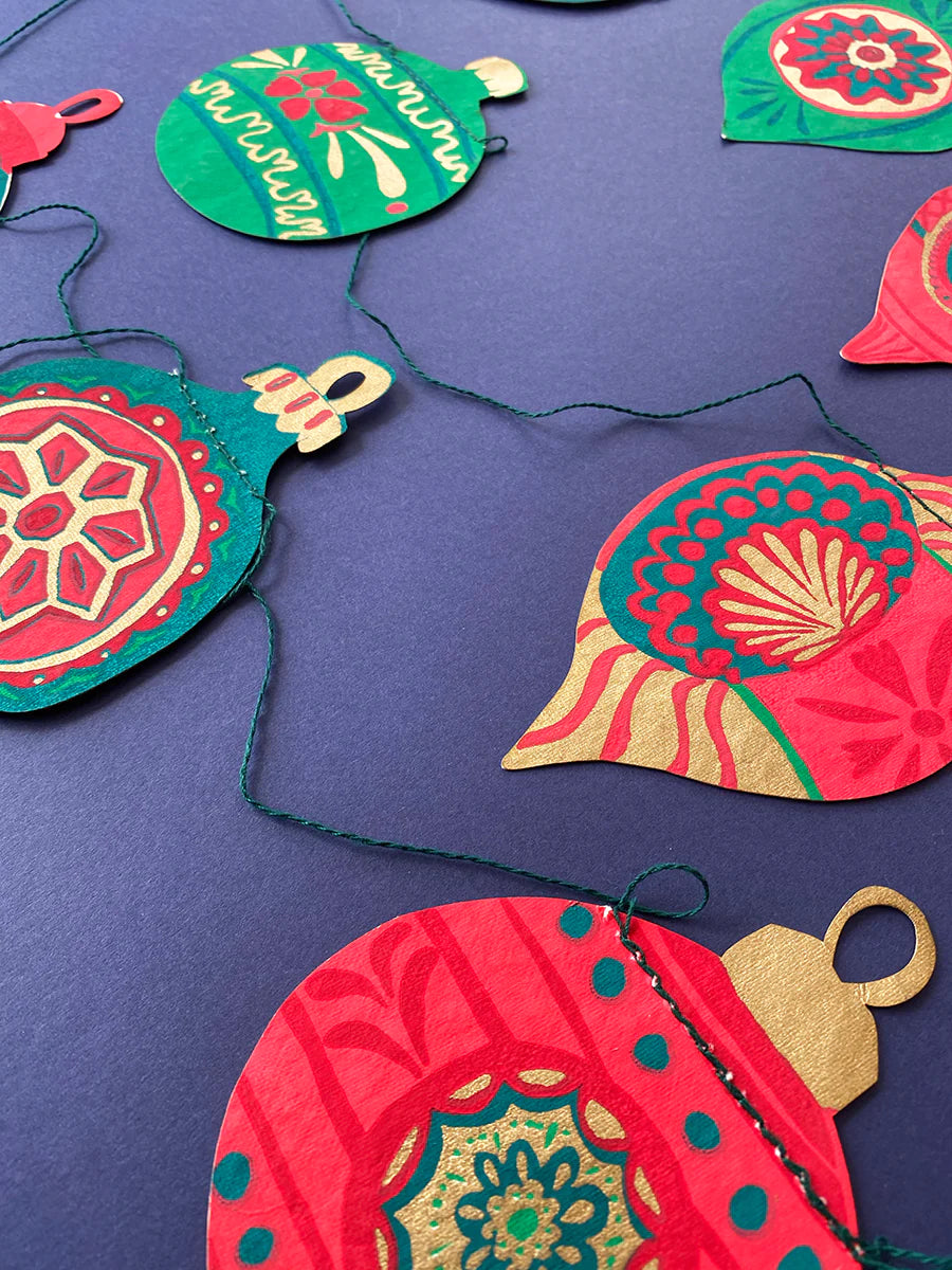 HAND PRINTED BAUBLE GARLAND