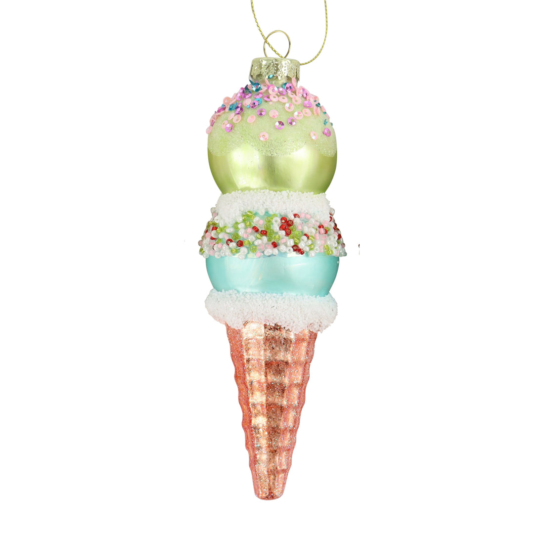 ICE CREAM CONE GLASS BAUBLE