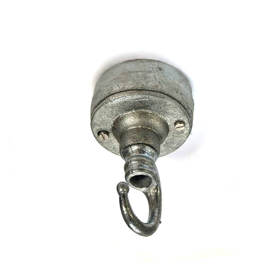 INDUSTRIAL GALVANISED CEILING ROSE WITH HOOK