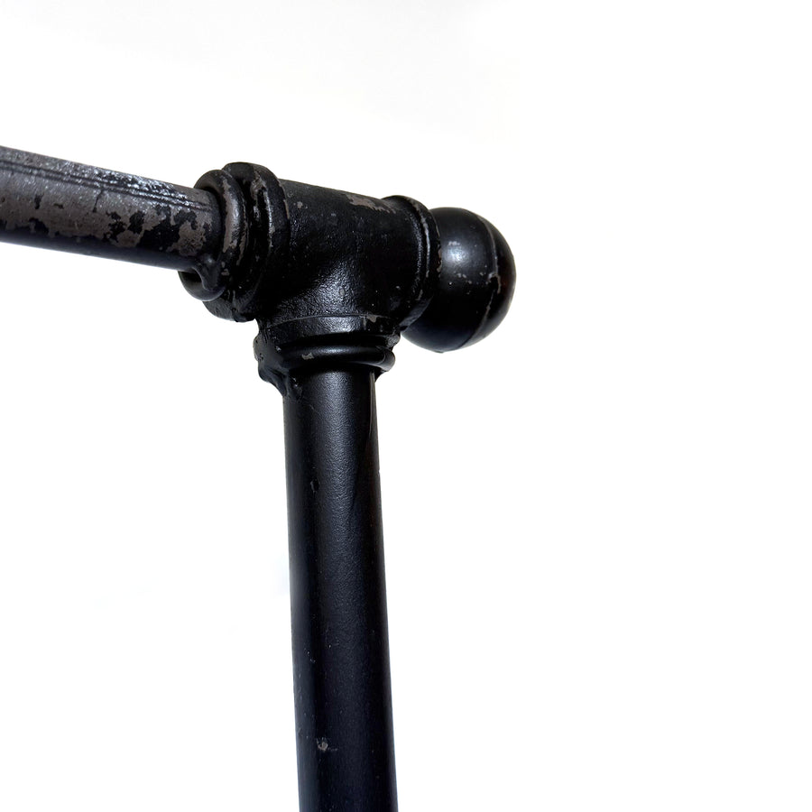INDUSTRIAL BLACK METAL CLOTHES RAIL WITH SHELF | EX-DISPLAY