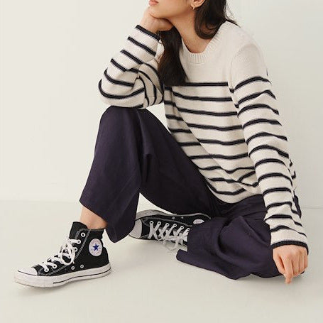 PART TWO CAROLYN ORGANIC COTTON KNITTED PULLOVER | DARK NAVY STRIPE