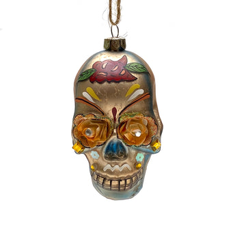 DAY OF THE DEAD FLOWER SKULL BAUBLE DECORATION | 4 DESIGNS