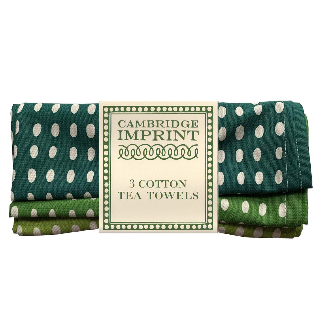 CAMBRIDGE IMPRINT SET OF 3 TEA TOWELS | BEAN