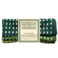 CAMBRIDGE IMPRINT SET OF 3 TEA TOWELS | BEAN