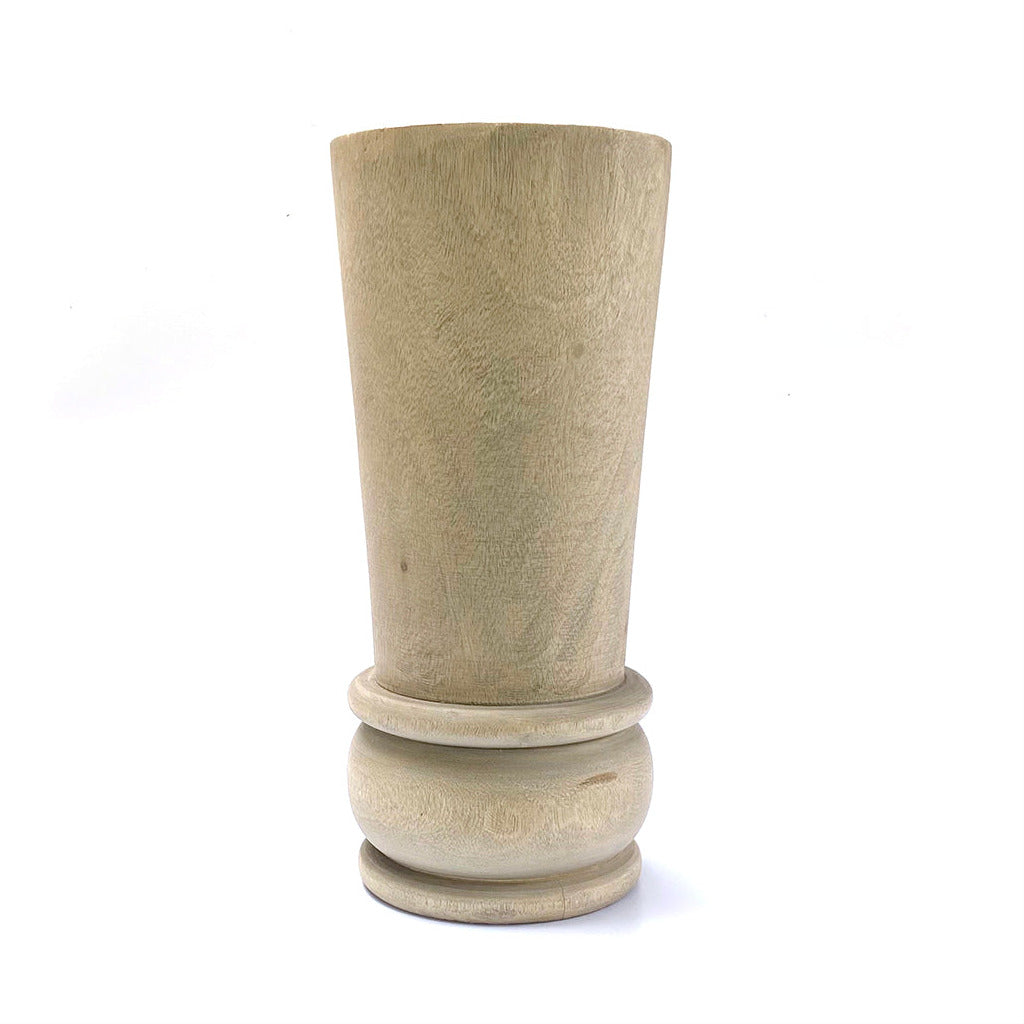 TURNED MAHOGANY CANDLE HOLDERS