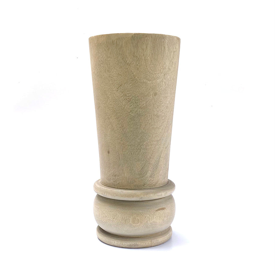 TURNED MAHOGANY CANDLE HOLDERS