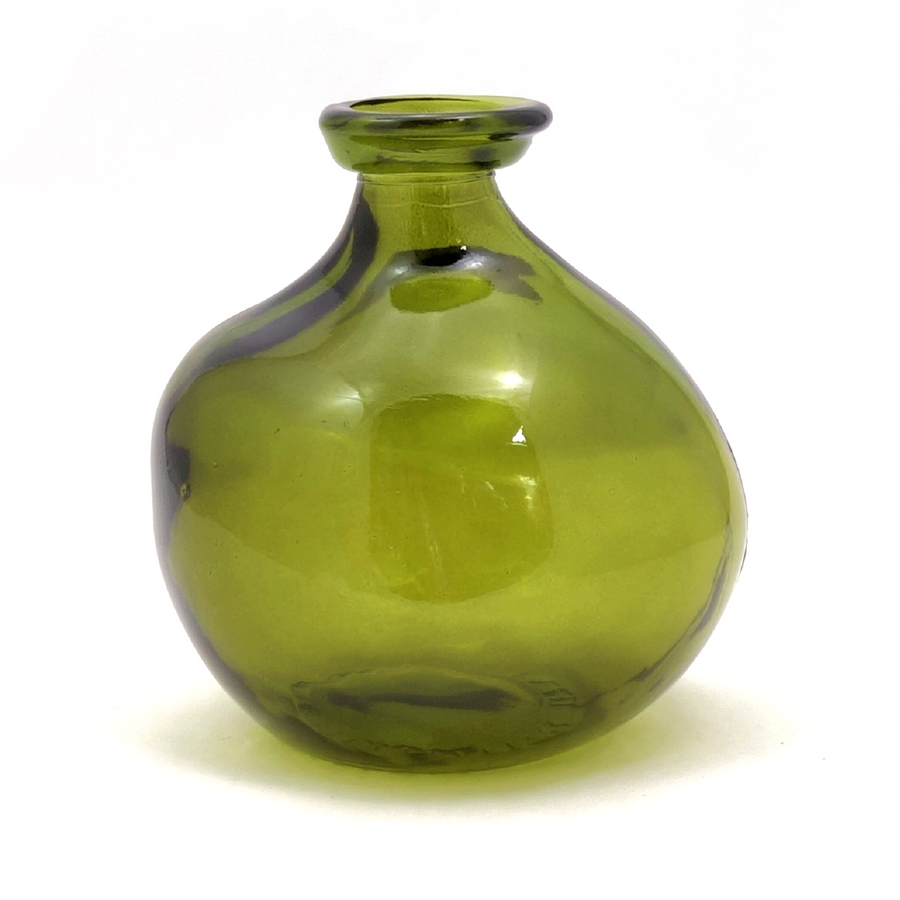 SIMPLICITY BLOWN GLASS JAR VASE | OLIVE GREEN