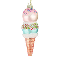 ICE CREAM CONE GLASS BAUBLE