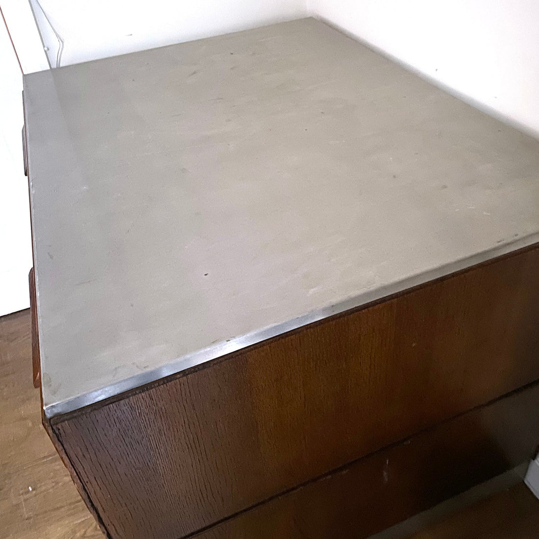 MID CENTURY PLANS CHEST OF DRAWERS WITH ZINC TOP