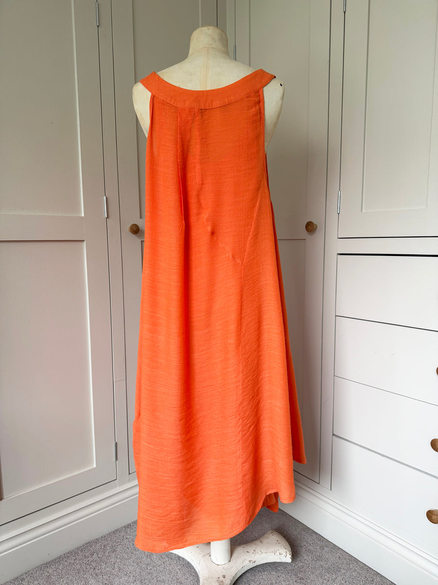 BAMBOO & COTTON  SUMMER SCOOP DRESS | ORANGE | M|L