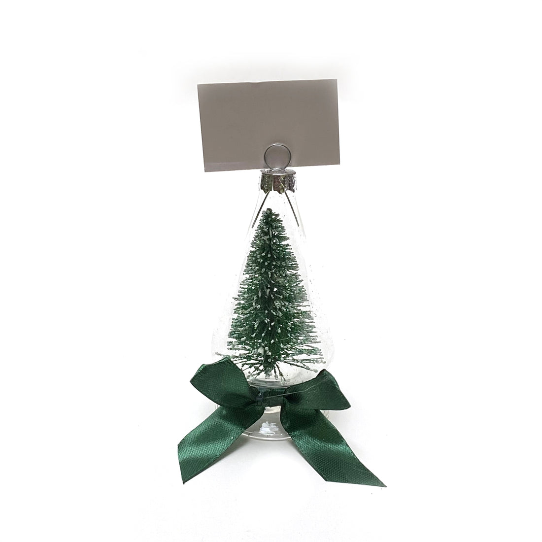 SET 4 GLASS TREE PLACECARD HOLDERS