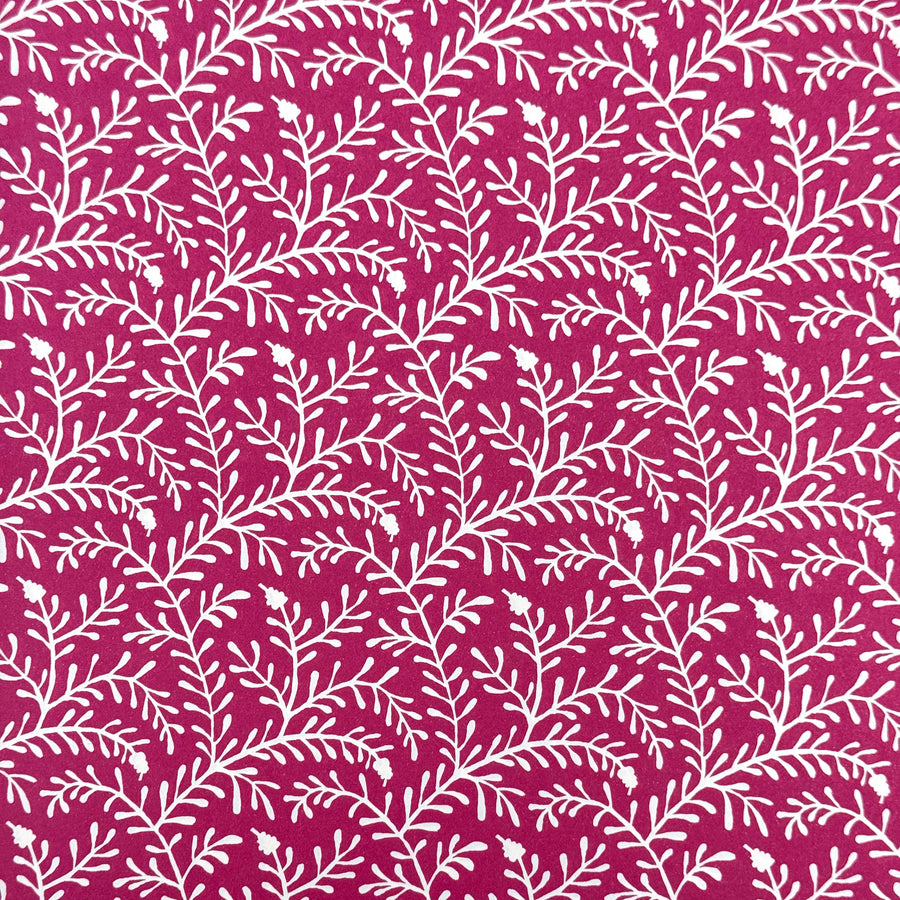CAMBRIDGE IMPRINT SMALL WRAPPING PAPER | SPRIG | FUCHSIA