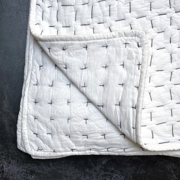 KINGSIZE COTTON CROSS STITCH QUILT THROW
