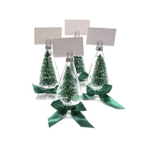 SET 4 GLASS TREE PLACECARD HOLDERS