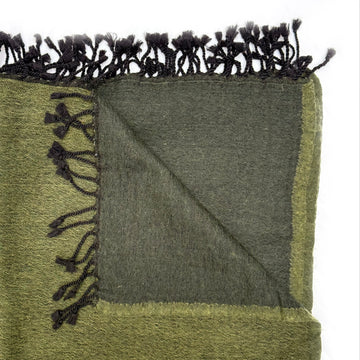 FINE WOOL TWO TONE THROW | GREENS