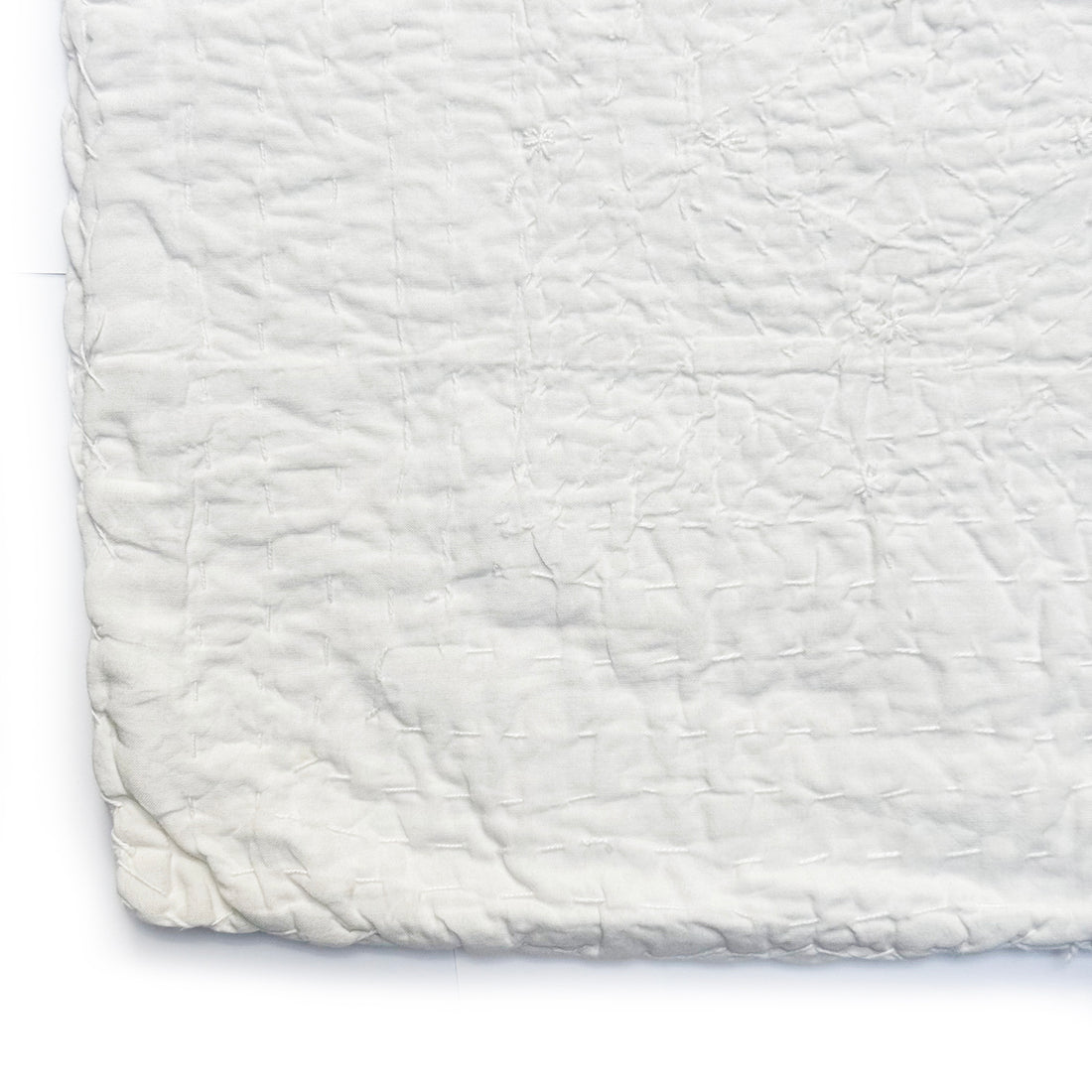 HANDSTITCHED SINGLE KANTHA | WHITE