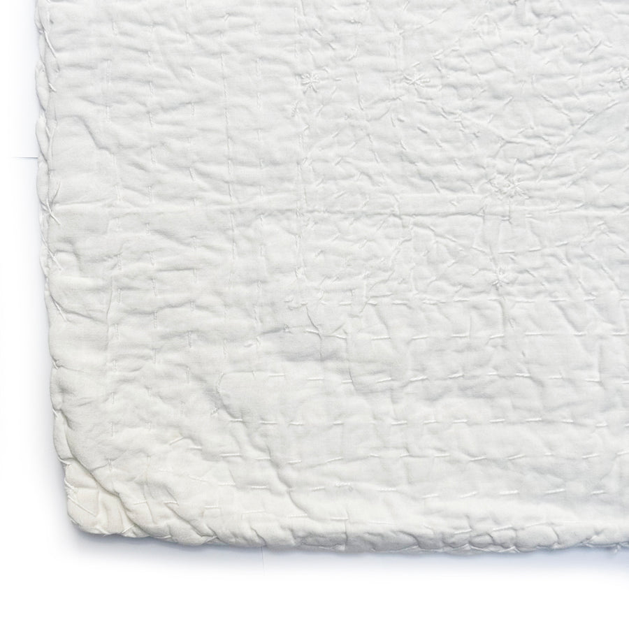 HANDSTITCHED SINGLE KANTHA | WHITE