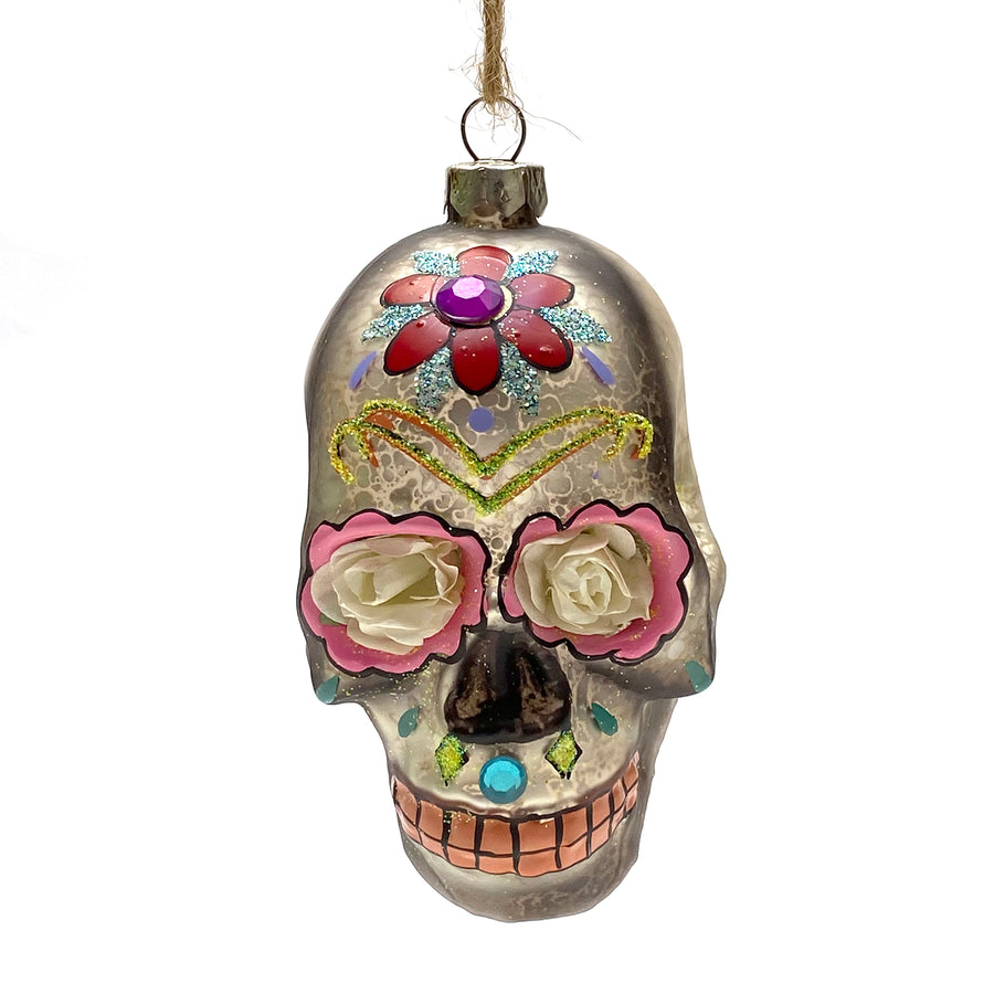 DAY OF THE DEAD FLOWER SKULL BAUBLE DECORATION | 4 DESIGNS