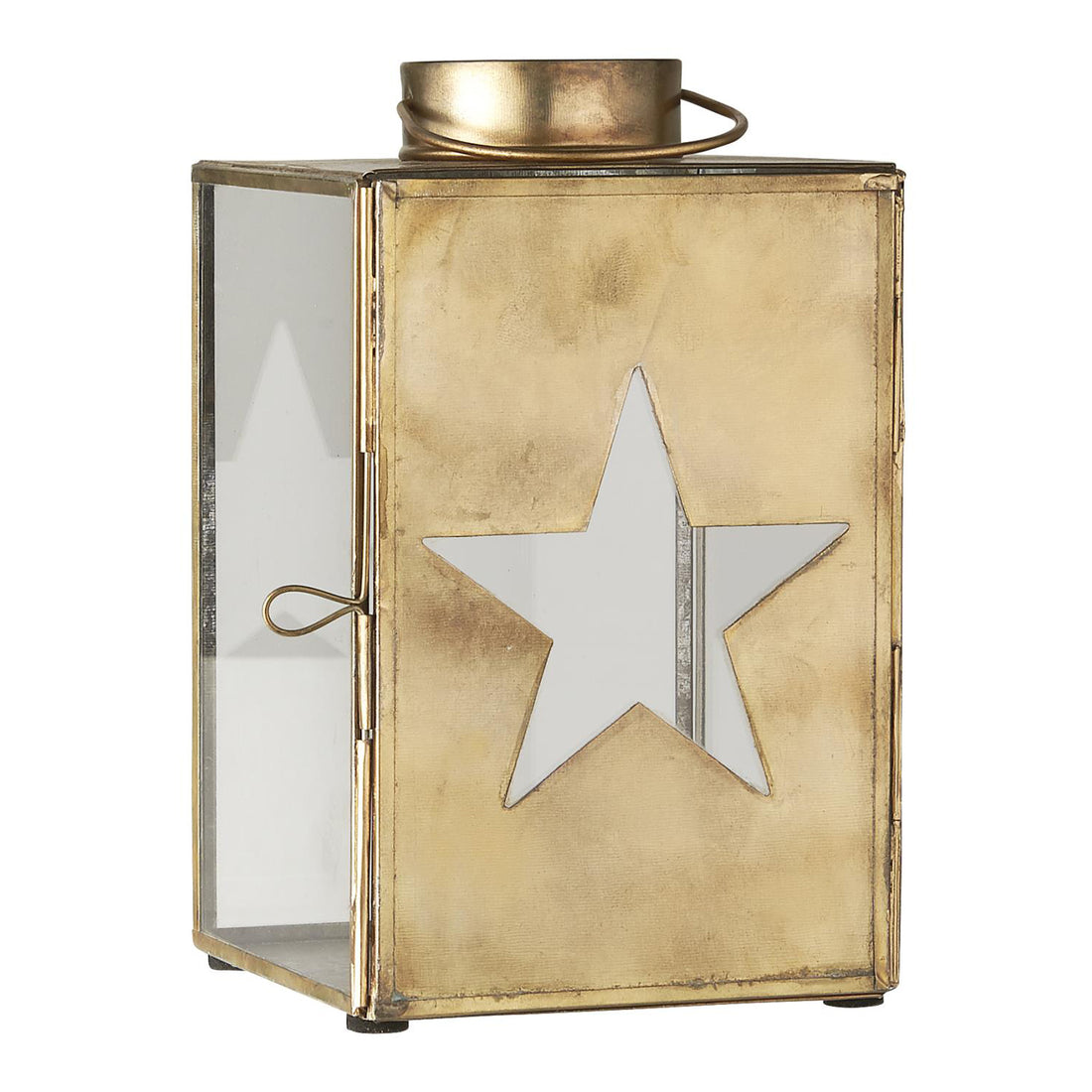 BRASS LANTERN WITH STAR CUT OUT DESIGN
