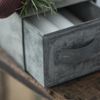 ZINC CANDLE HOLDER WITH DRAWER