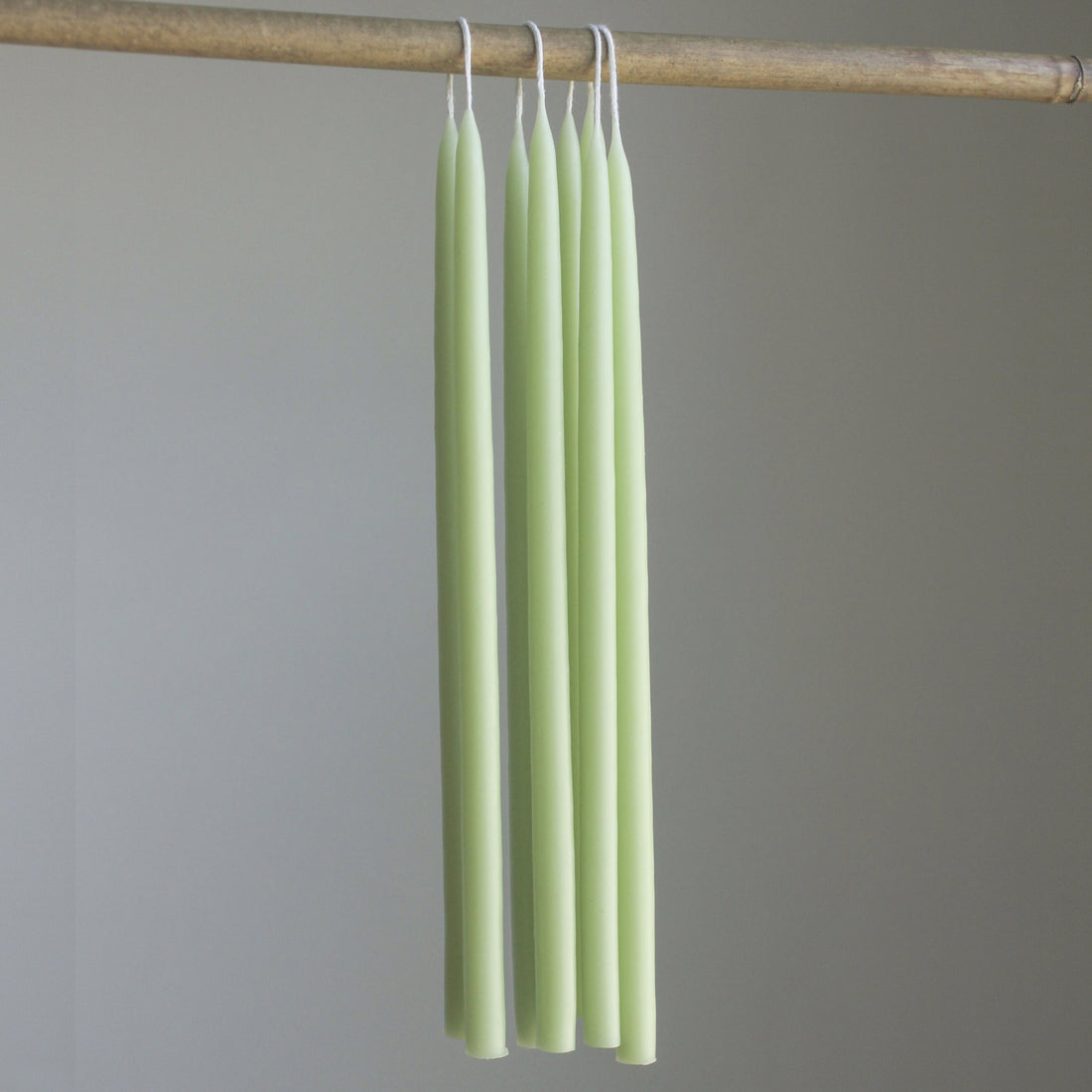6 SLIM TAPERED BEESWAX CANDLES | PISTACHIO