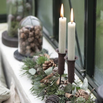 LONG DINNER CANDLE SPEAR | RUST