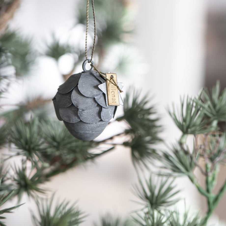 ZINC PINECONE ORNAMENT