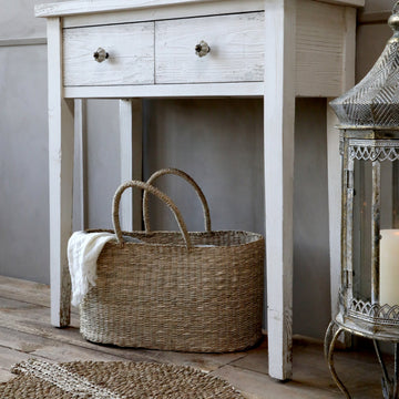 WOVEN SEAGRASS BEACH BAG BASKET
