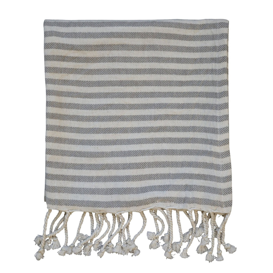 HAMMAM TOWEL WITH STRIPES | DISCOUNTED 50% OFF DUE TO SUN BLEACHING