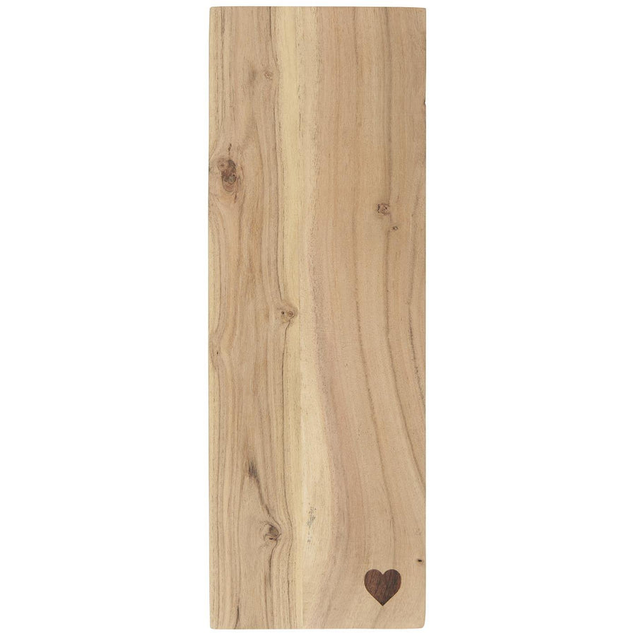 EXTRA LONG ACACIA CHOPPING BOARD WITH ETCHED HEART