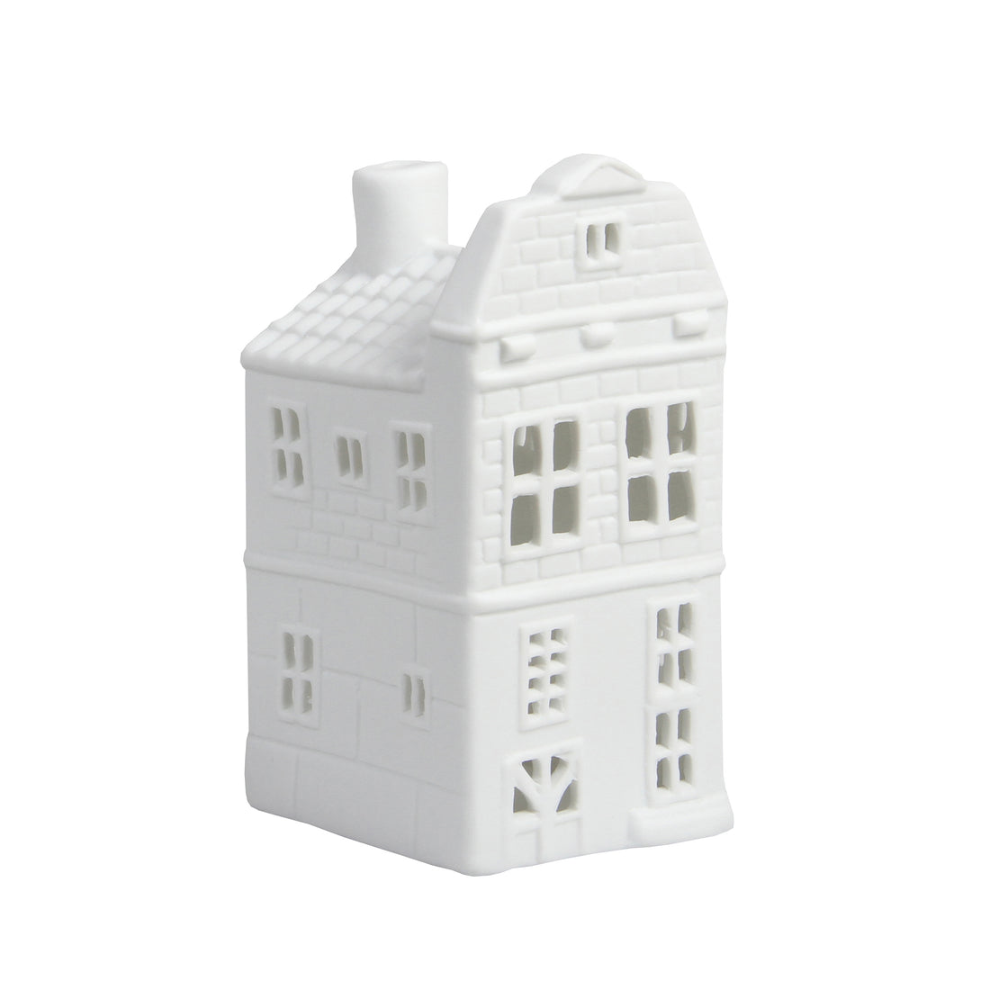 WHITE AMSTERDAM CANAL HOUSE TEALIGHT HOLDER | BLOCK GABLE