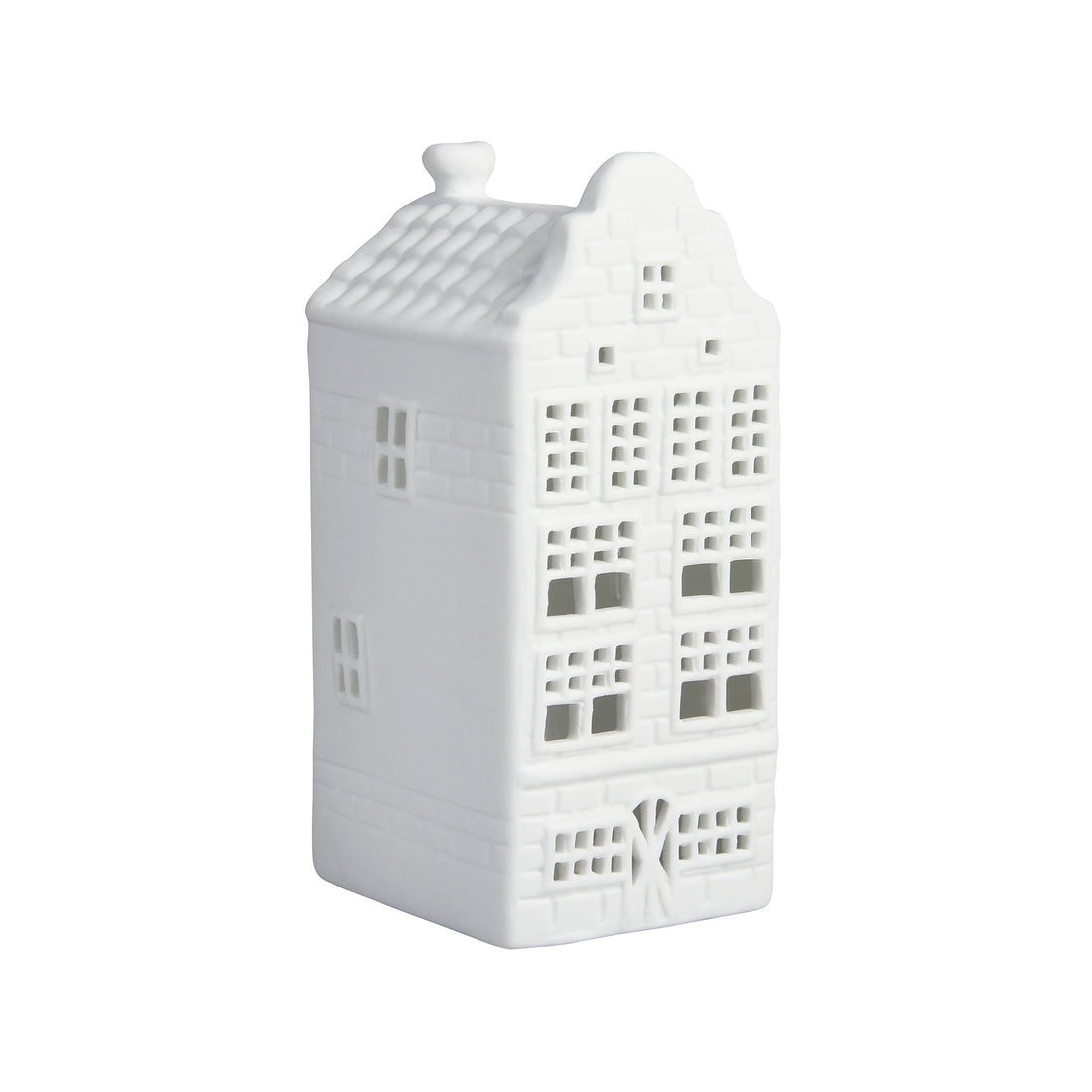 WHITE AMSTERDAM CANAL HOUSE TEALIGHT HOLDER | PAKHUIS|WAREHOUSE
