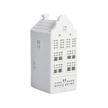 WHITE AMSTERDAM CANAL HOUSE TEALIGHT HOLDER | PAKHUIS|WAREHOUSE