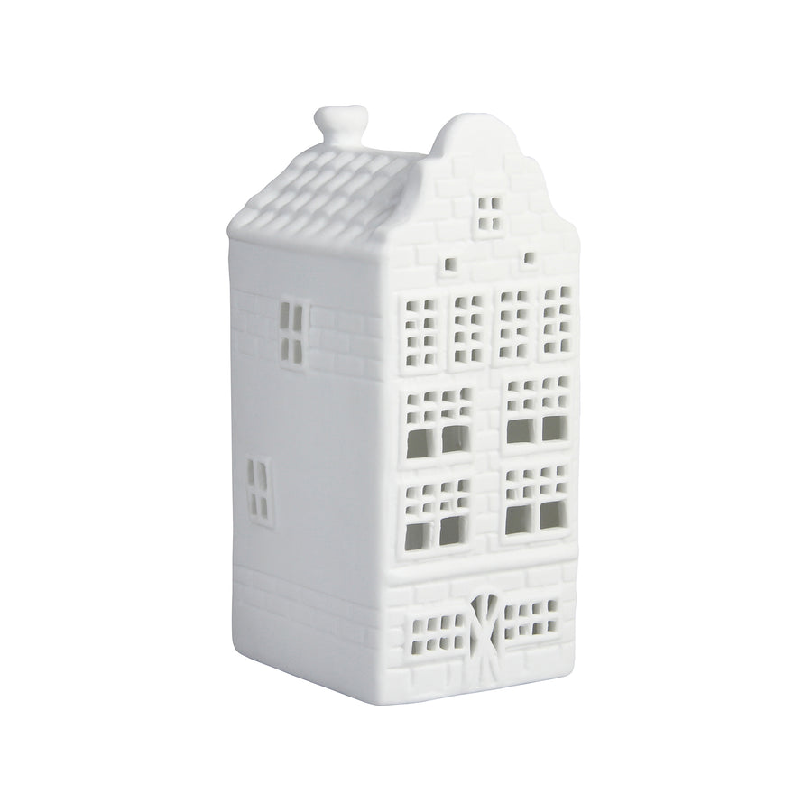 WHITE AMSTERDAM CANAL HOUSE TEALIGHT HOLDER | PAKHUIS|WAREHOUSE